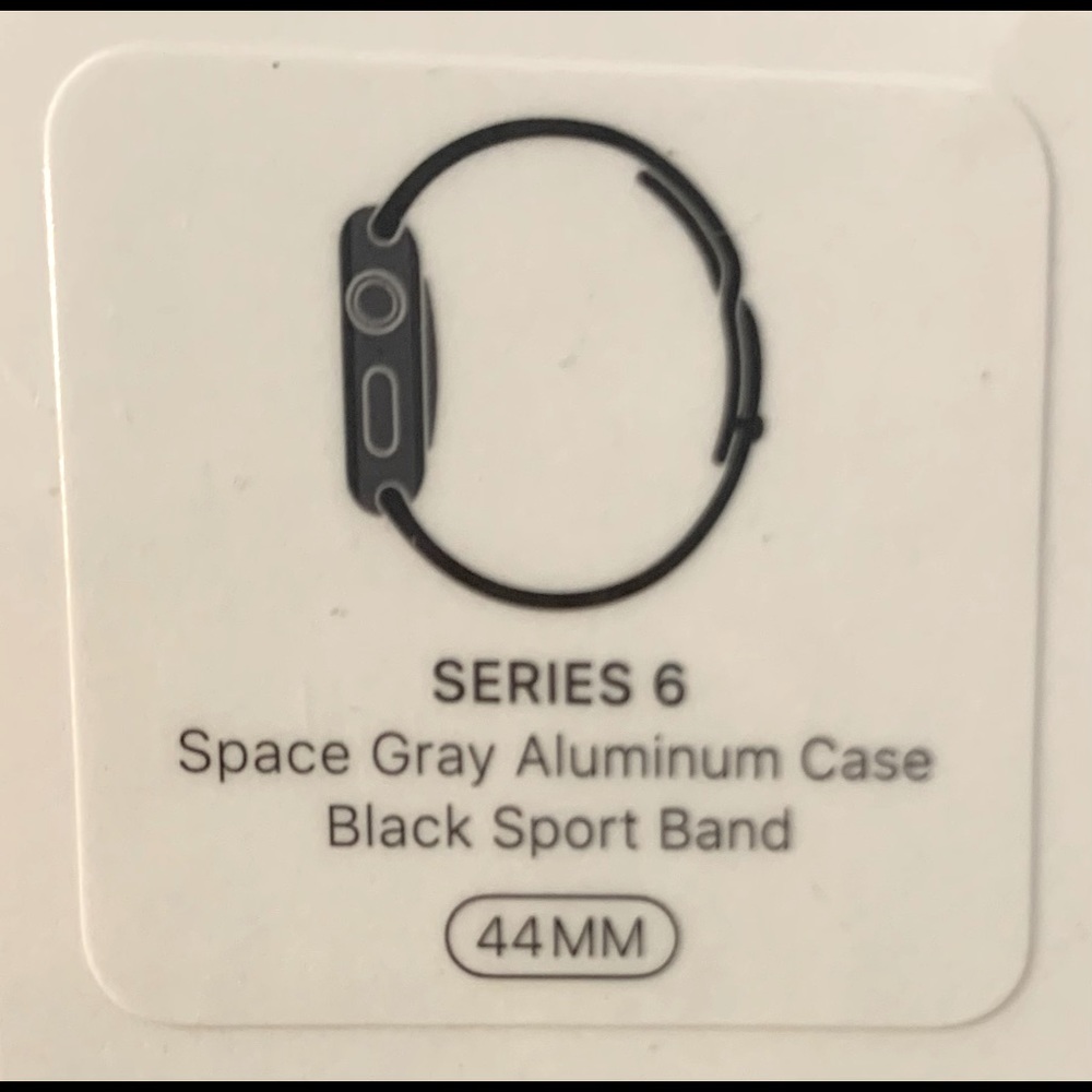 New, Never opened Apple Watch Series 6. Size 44. Plastic still on box